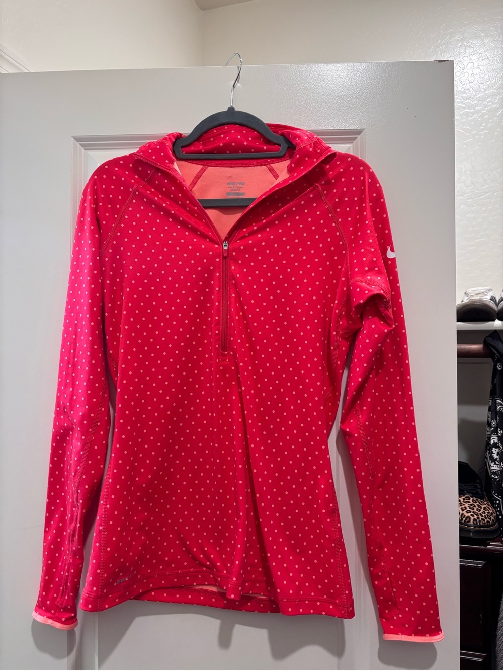Nike Women's Red Polka Dot Zip Jacket